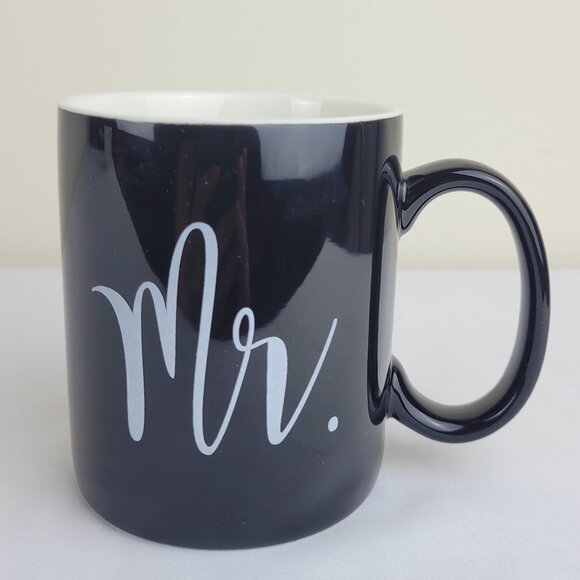 Mr &Mrs mug set Wedding Marriage Gift coffee Cup Black White Bridal His Hers 90s - Picture 9 of 16